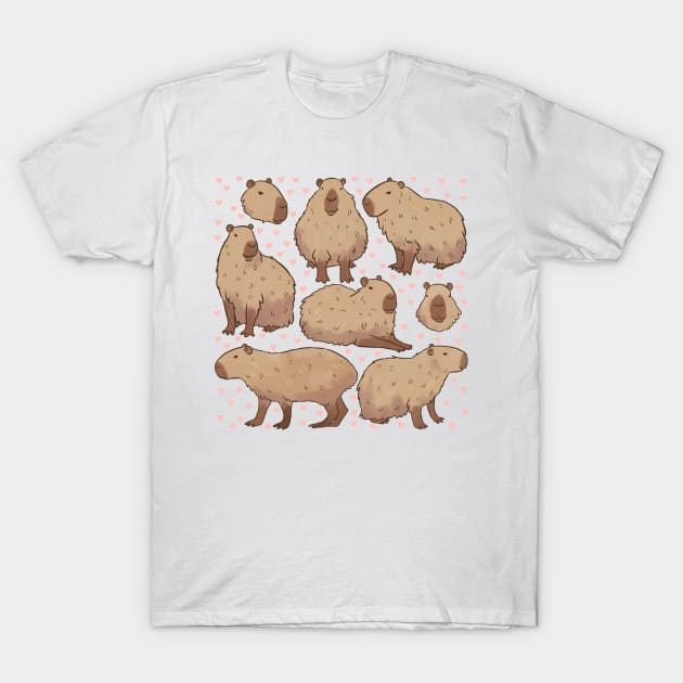 Cute capybara illustration T-Shirt by Yarafantasyart